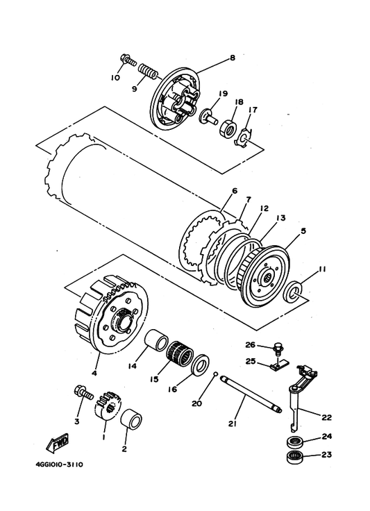 Yamaha 90201-204K8 Washer, Plate — shown on the Clutch parts diagram