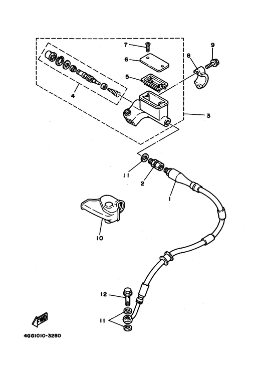 Yamaha 56A-26372-01 Cover, Handle Lever 1 — shown on the Front Master Cylinder parts diagram