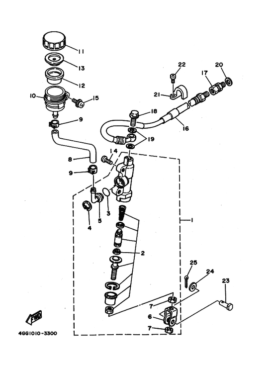 Yamaha 3SP-27222-00 . Joint — shown on the Rear Master Cylinder parts diagram