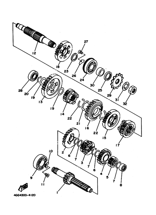 Yamaha 90387-204Y5 Collar — shown on the Transmission parts diagram