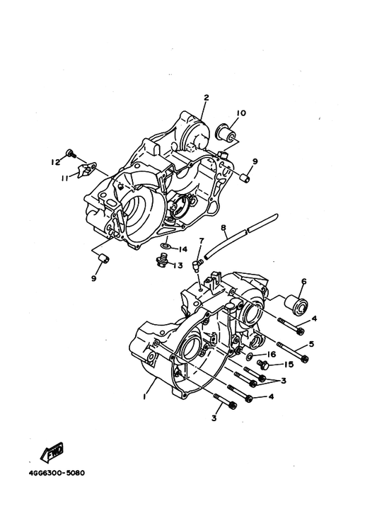 Yamaha 90340-12097 Plug, Straight Screw — shown on the Crankcase parts diagram