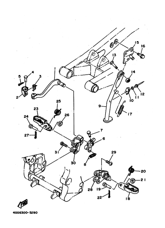 Yamaha 90506-25047 Spring, Tension — shown on the Stand & Footrest parts diagram