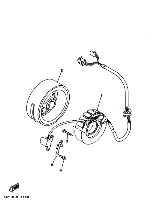 Yamaha 90465-08358 Clamp — shown on the Generator parts diagram
