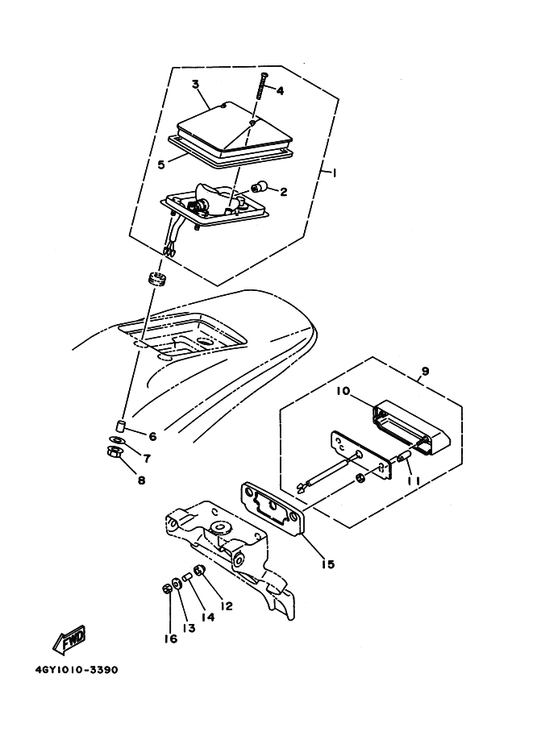 Yamaha 90387-05563 Collar — shown on the Taillight parts diagram