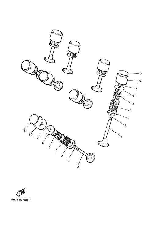 Yamaha 26H-12169-E0 Pad, Adjusting (2.95) — shown on the Valve parts diagram