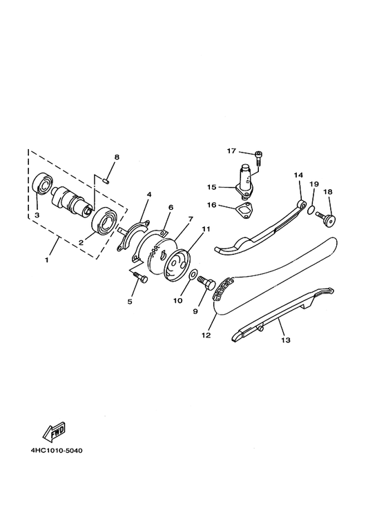 Yamaha 4HC-12176-00 Sprocket, Cam Chain — shown on the Camshaft & Chain parts diagram