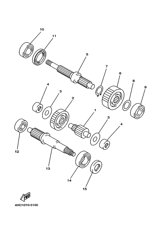 Yamaha 4HC-17421-01 Axle, Drive — shown on the Transmission parts diagram