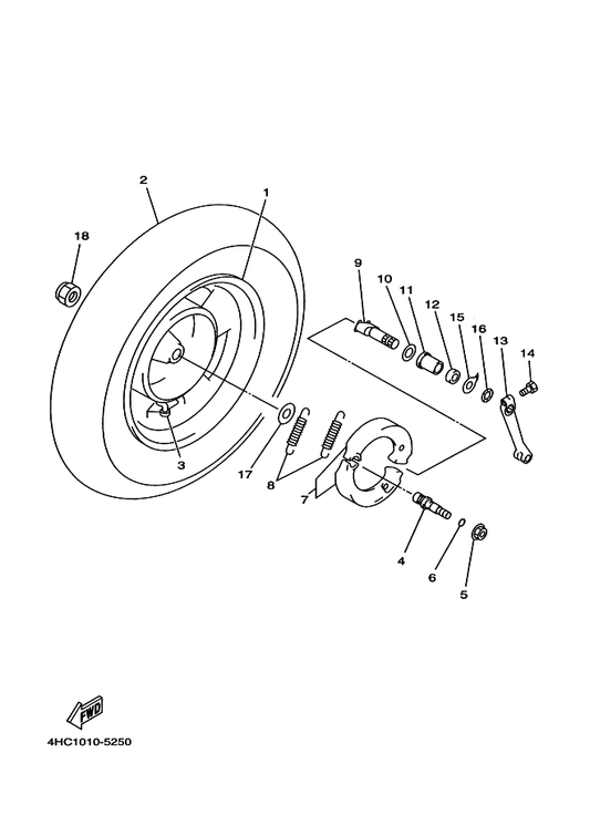 Yamaha 90387-1409E Collar — shown on the Rear Wheel parts diagram