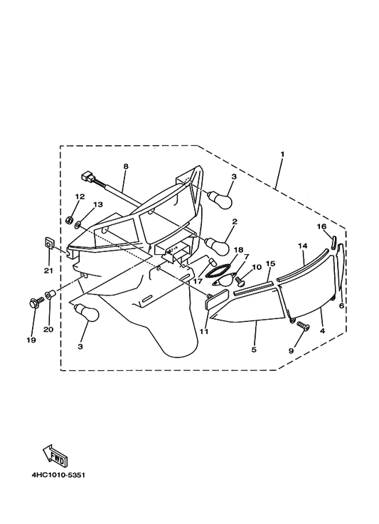 Yamaha 4HC-84704-00 . Gasket, Taillight — shown on the Taillight parts diagram