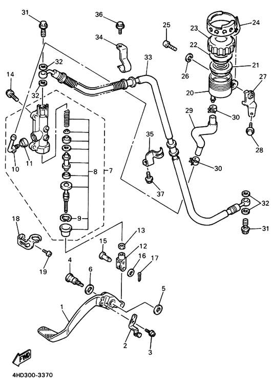 Yamaha 4BH-W0042-50 . Cylinder Kit, Master — shown on the Rear Master Cylinder parts diagram