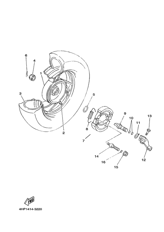 Yamaha 90506-15822 . Spring, Tension — shown on the Rear Wheel parts diagram