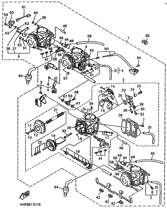 Yamaha 3GM-14107-10 . . Needle Valve Set — shown on the Carburetor parts diagram