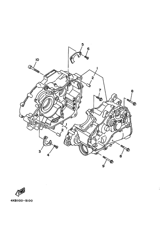 Yamaha 4KB-15383-00 Plate, Bearing Cover — shown on the Crankcase parts diagram