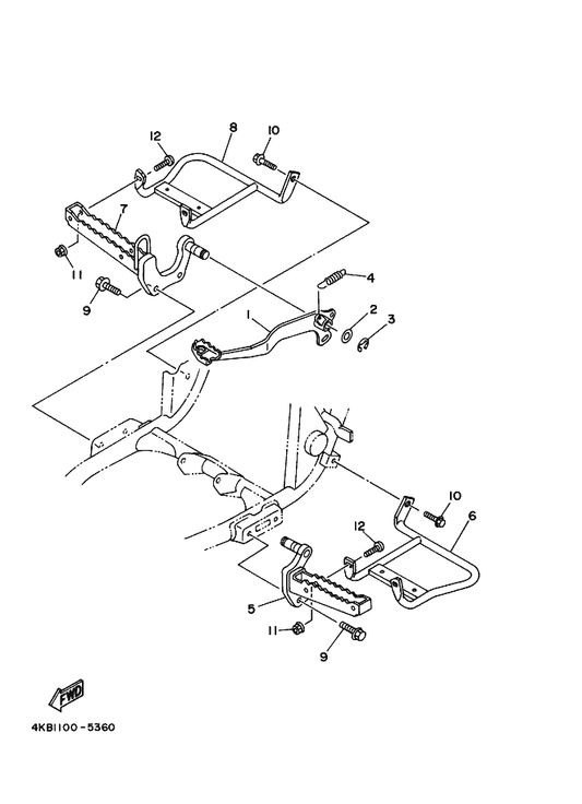 Yamaha 4KB-27445-00 Plate 1 — shown on the Stand & Footrest parts diagram