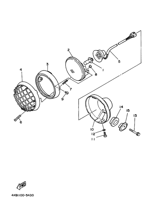 Yamaha 2GU-84159-00 Cord, Headlight — shown on the Headlight parts diagram