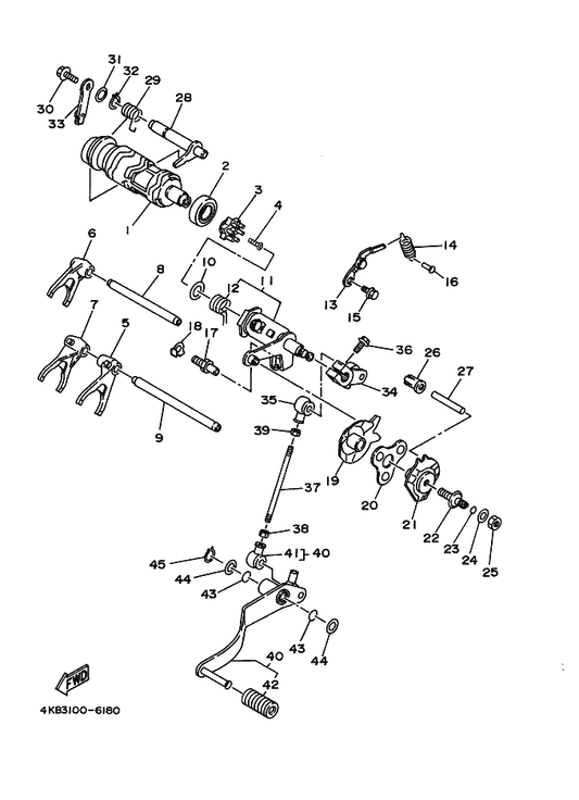 Yamaha 93608-50149 Pin, Dowel — shown on the Shift Cam & Fork parts diagram