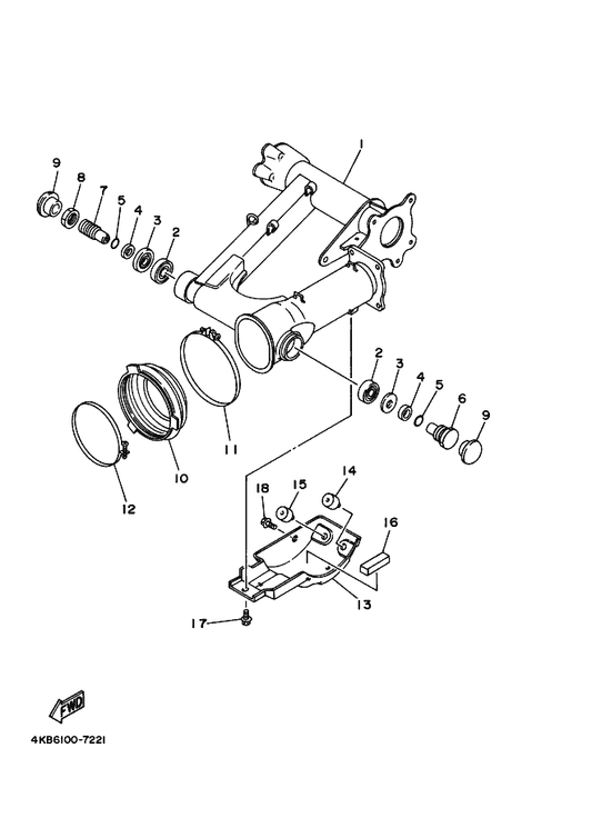 Yamaha 90338-34069 Plug — shown on the Rear Arm parts diagram