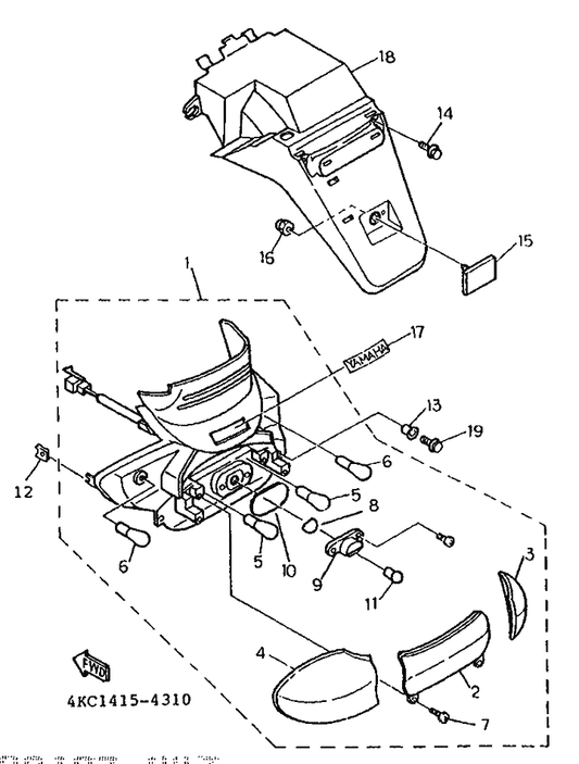 Yamaha 25G-84742-00 . Gasket — shown on the Taillight parts diagram