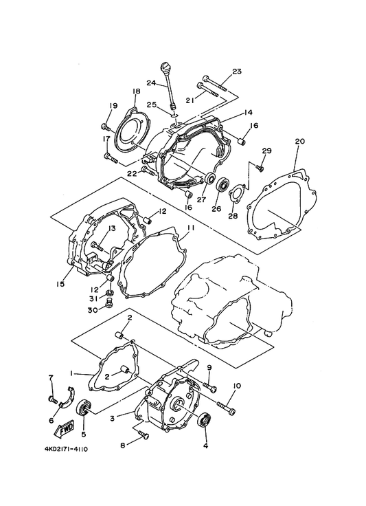 Yamaha 4BD-15462-00 Gasket, Crankcase Cover 3 — shown on the Crankcase Cover 1 parts diagram