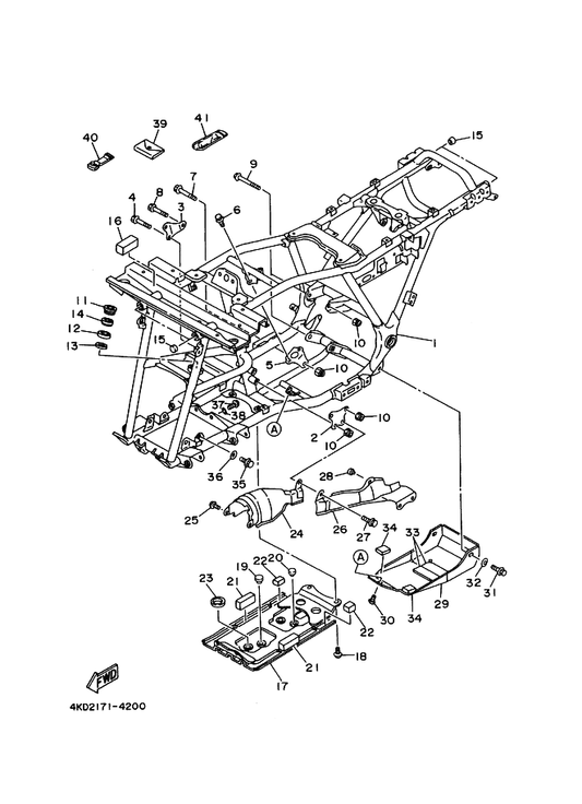 Yamaha 90336-22056 Plug, Taper — shown on the Frame parts diagram