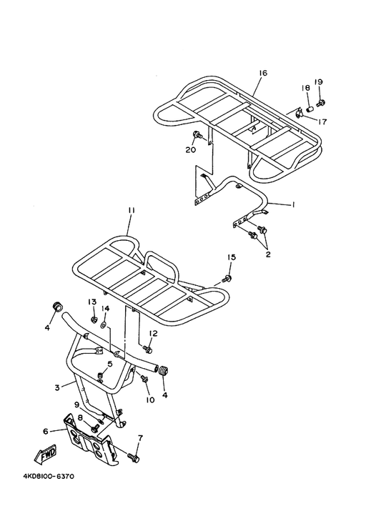 Yamaha 2HR-28415-00 Damper 1 — shown on the Guard parts diagram