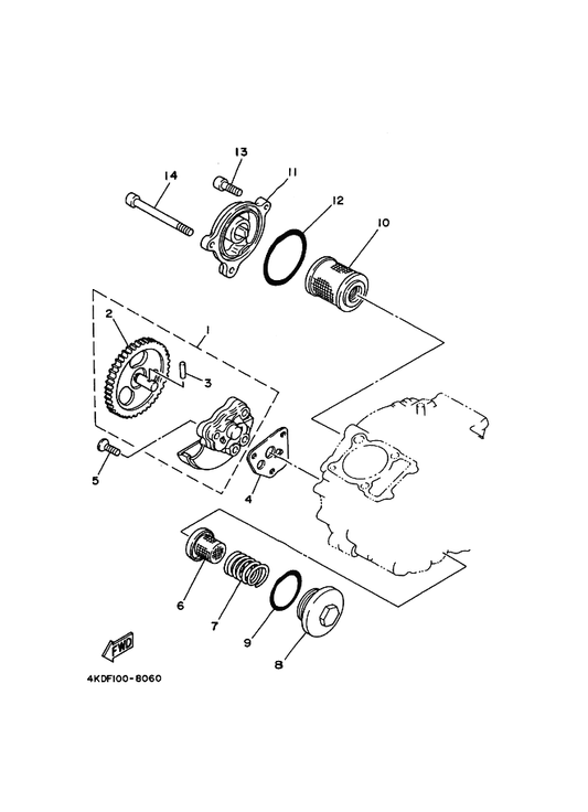 Yamaha 2HT-13300-00 Oil Pump Assy — shown on the Oil Pump parts diagram