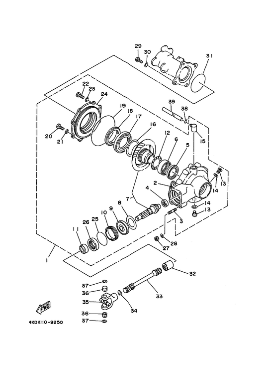 Yamaha 4BD-Y4612-10 . Ring Gear Set — shown on the Drive Shaft parts diagram