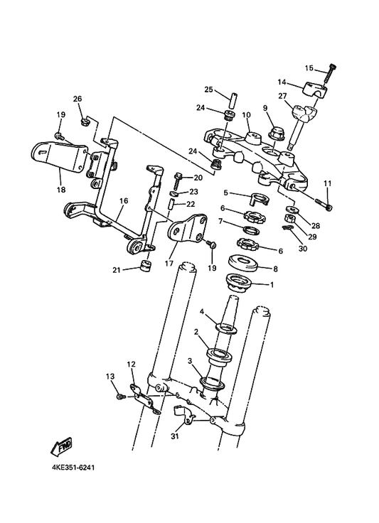 Yamaha 90176-22050 Nut, Cap — shown on the Steering parts diagram