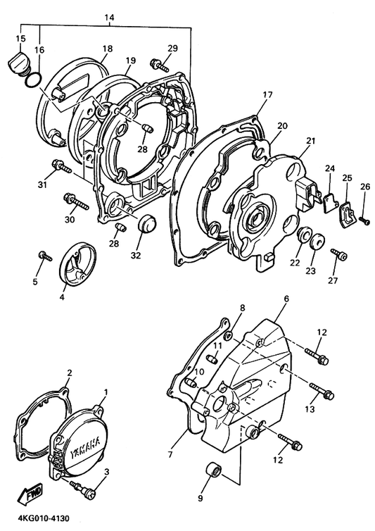 Yamaha 90105-06798 Bolt, Flange — shown on the Crankcase Cover 1 parts diagram