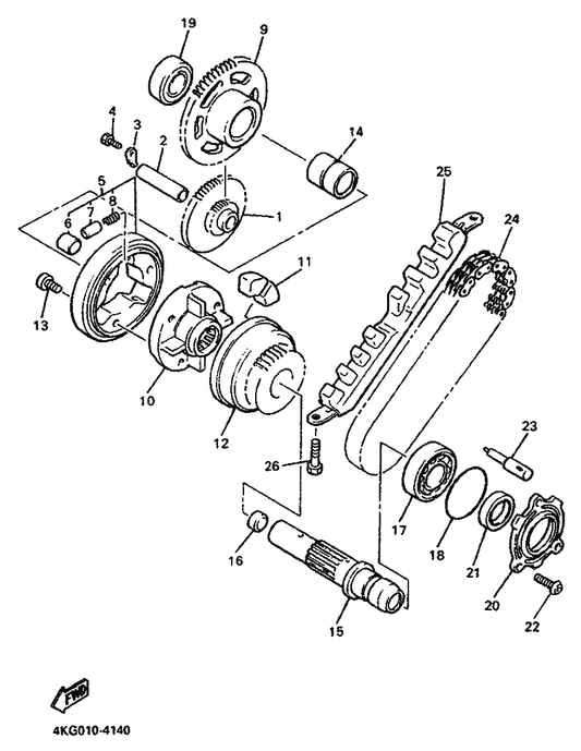 Yamaha 90501-05764 . Spring, Compression — shown on the Starter parts diagram