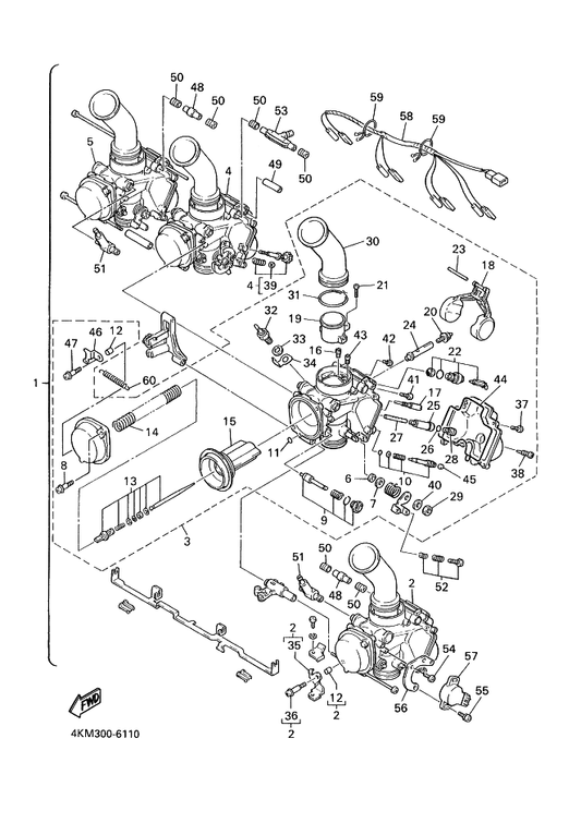 Yamaha 4KM-14142-12 . . Jet, Pilot — shown on the Carburetor parts diagram