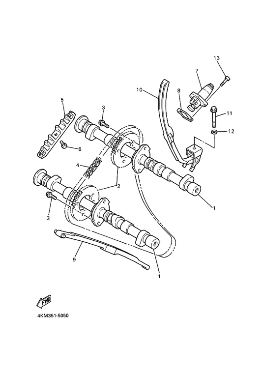 Yamaha 3YX-12213-00 Gasket, Tensioner Case — shown on the Camshaft & Chain parts diagram