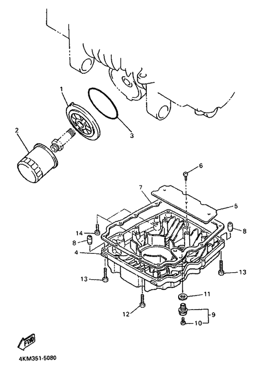 Yamaha 4KM-13417-00 Cover, Strainer — shown on the Oil Cleaner parts diagram