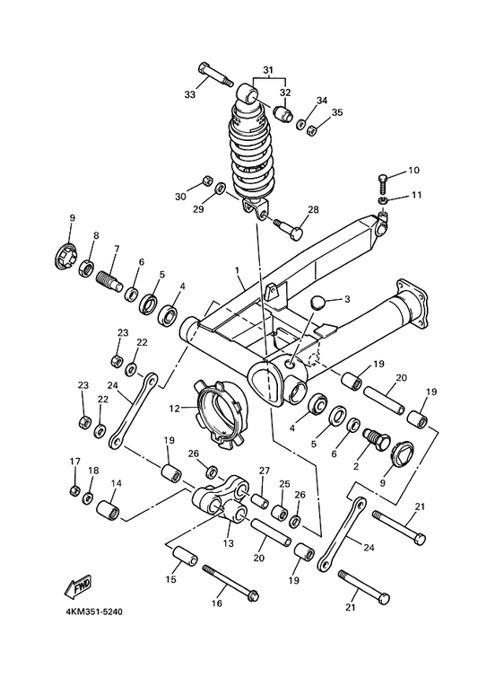 Yamaha 2KT-2217M-00 Arm 1 — shown on the Rear Arm & Suspension parts diagram