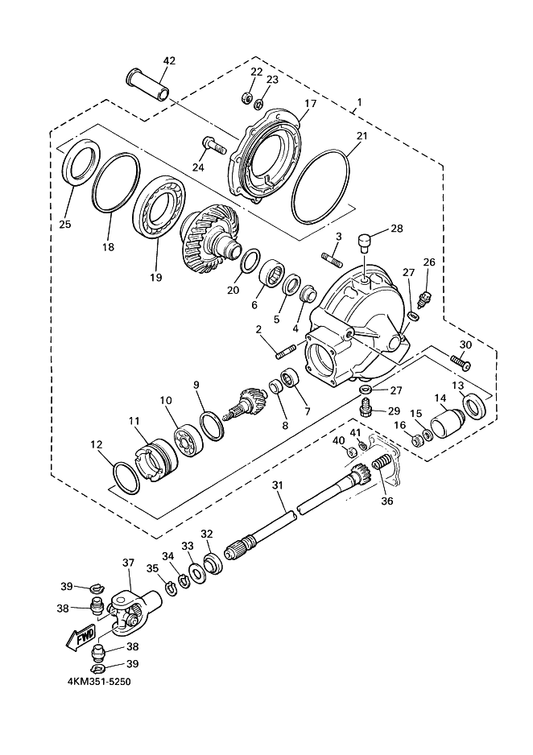 Yamaha 90116-10361 . Bolt, Stud — shown on the Drive Shaft parts diagram
