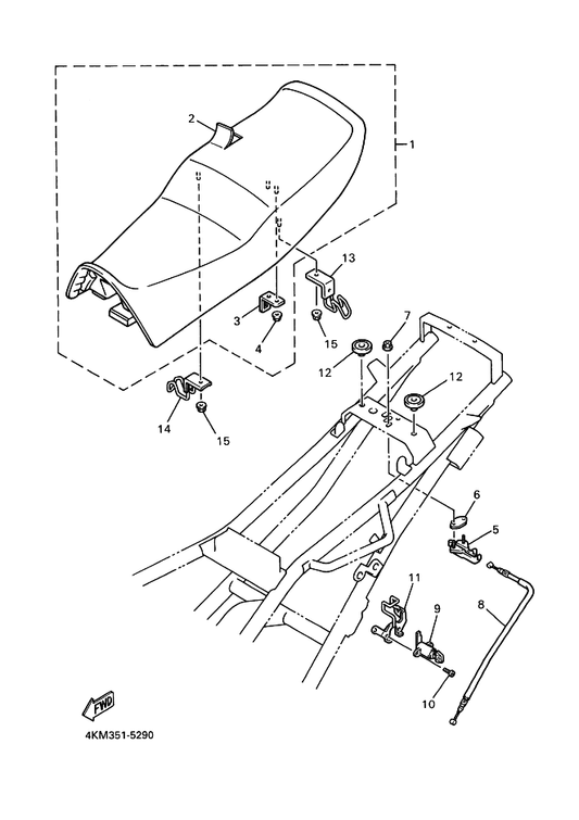 Yamaha 4KM-2117K-00 Stay, Lock — shown on the Seat parts diagram