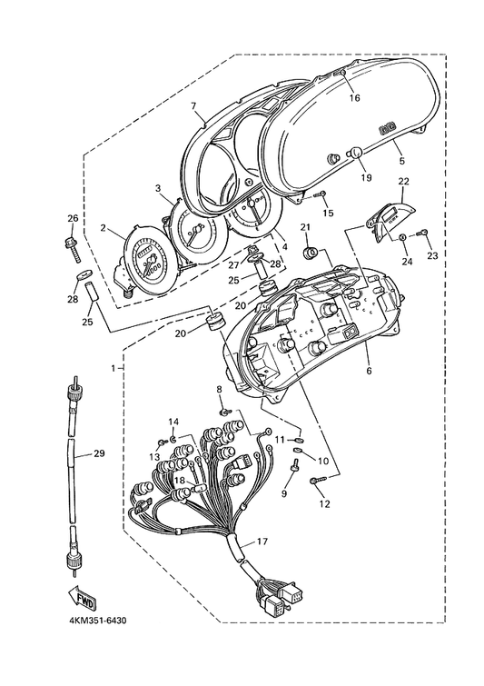 Yamaha 90387-060J4 Collar — shown on the Meter parts diagram