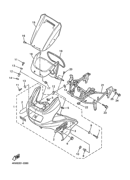 Yamaha 4KM-Y2835-H0-P5 Cowling Ass'Y — shown on the Cowling 1 parts diagram