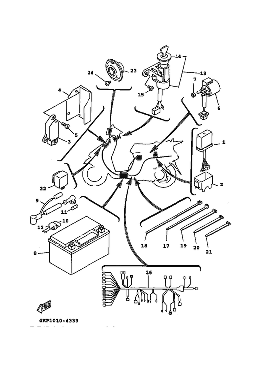 Yamaha 3KW-H1960-03 Rectifier & Regulator Assy — shown on the Electrical 1 parts diagram
