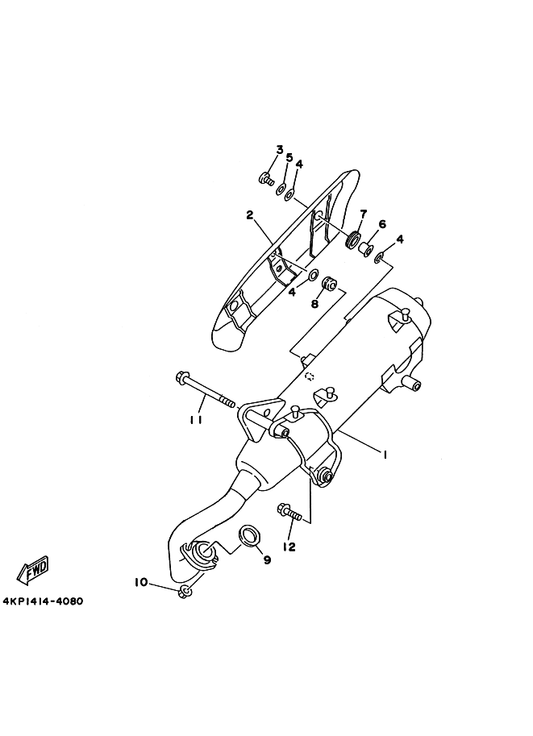 Yamaha 90179-06850 Nut — shown on the Exhaust parts diagram