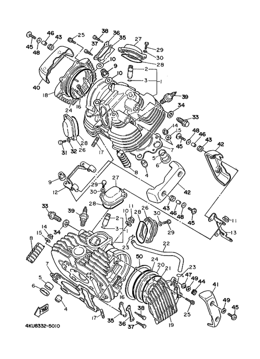 Yamaha 90179-10279 Nut — shown on the Cylinder Head parts diagram