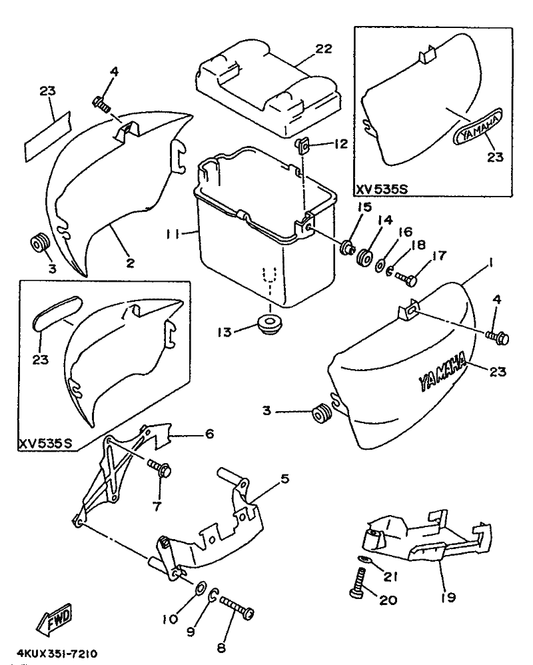 Yamaha 90480-22362 Grommet — shown on the Side Cover parts diagram