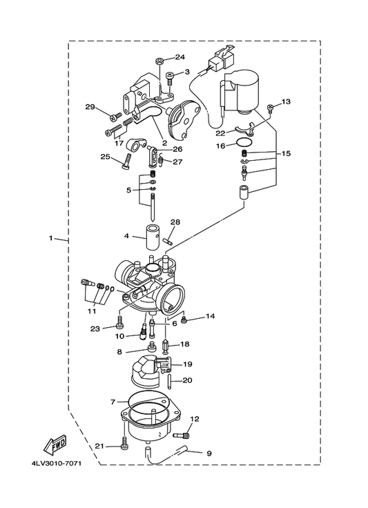 Yamaha 4LV-14561-00 . O-リング — shown on the キヤブレタ parts diagram