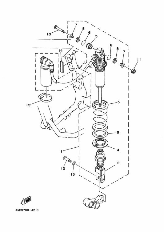 Yamaha 90387-100Y3 . Collar — shown on the Rear Suspension parts diagram