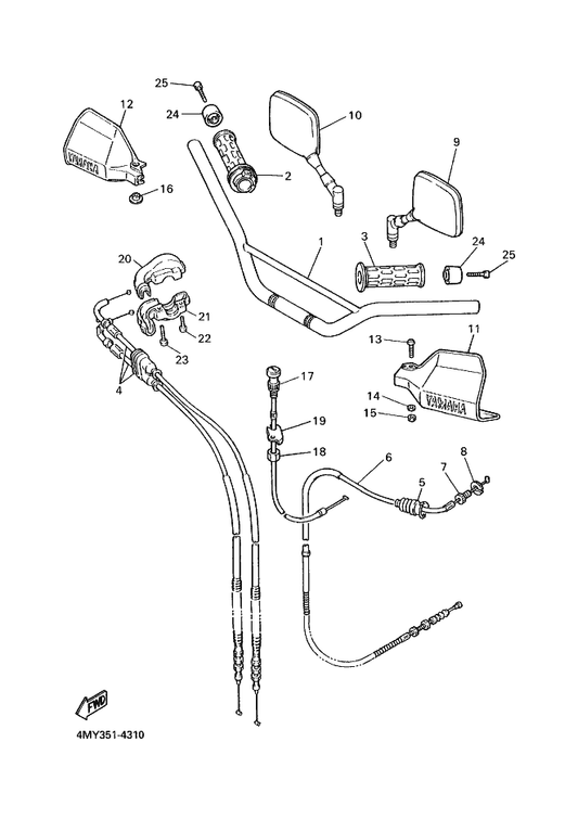 Yamaha 4JH-26246-00 End, Grip — shown on the Steering Handle & Cable parts diagram