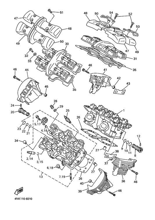 Yamaha 94701-00262 Plug, Spark — shown on the Cylinder Head parts diagram