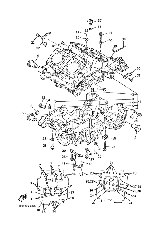 Yamaha 4NK-15363-00 Plug, Oil — shown on the クランクケース parts diagram