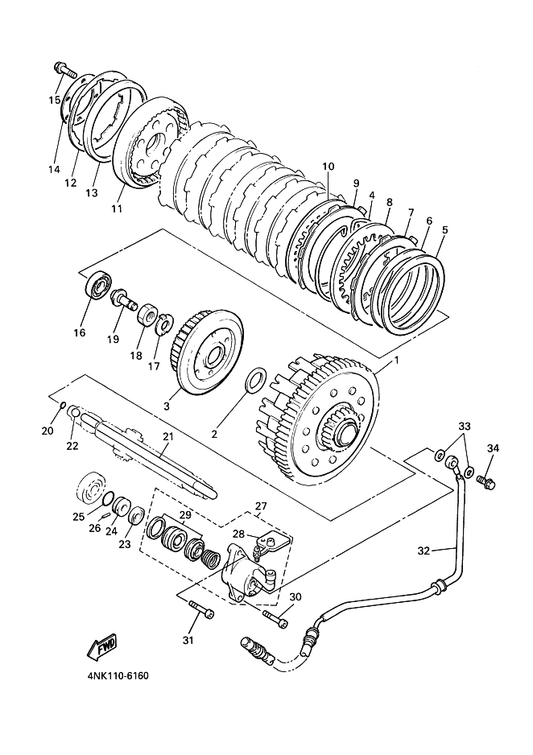 Yamaha 4NK-16334-00 Spring, Clutch 2 — shown on the クラツチ parts diagram