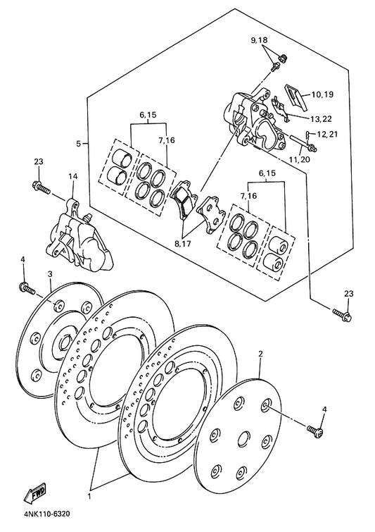 Yamaha 1NL-W0057-00 . Piston Assy, Caliper — shown on the フロントブレーキキヤリパ parts diagram
