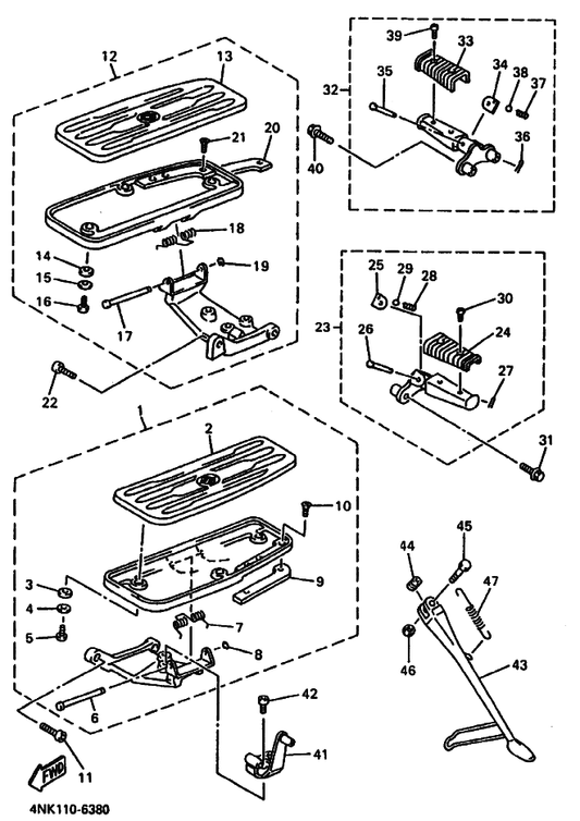 Yamaha 90506-29358 スプリング,テンシヨン — shown on the スタンド . フートレスト parts diagram